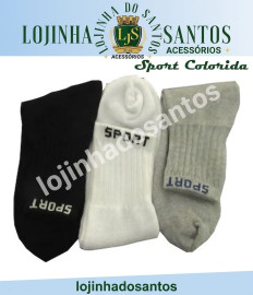 Meia Sport Colorida Tamanho 37 ao 43 C/ 12 unds