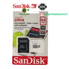 Carto Memria SanDisk Ultra 64GB 100MB/S Classe 10 Micro SD
