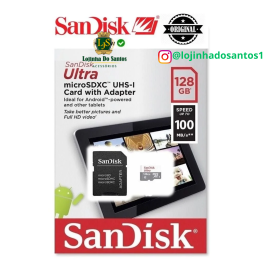 Carto Memria SanDisk Ultra 128GB 100MB/S Classe 10 Micro SD