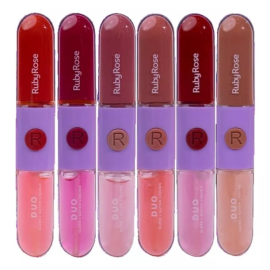 Gloss + Batom Lquido Duo Mood Grupo 1 Ruby Rose HB-F569-G1