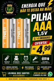 Pilha Carbono AAA 1,5V C/ 4 Unidades