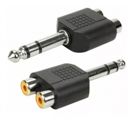 Adaptador 2 Rca Femea Para P10 Stereo Macho