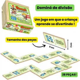 Brinquedo Educacional Domino Diviso 28 peas