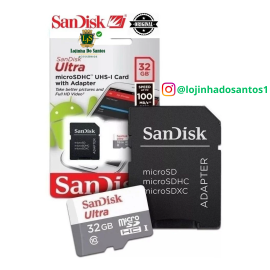 	Carto Memria SanDisk Ultra 32GB 100MB/S Classe 10 Micro SD